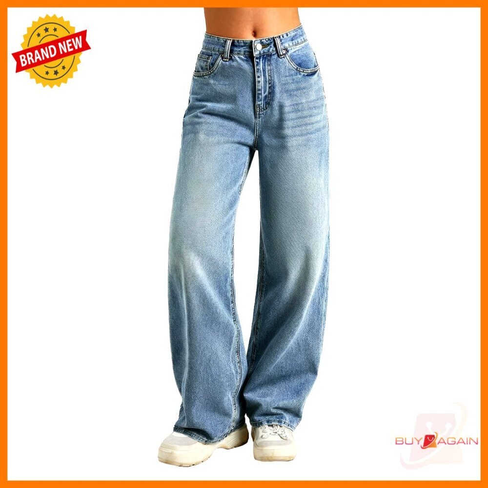 High Waisted Wide Leg Jeans Vintage Loose Fit Baggy Denim Pants